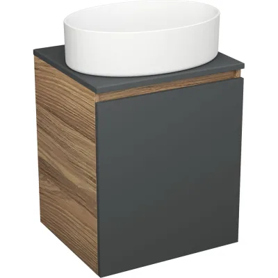 Тумба Bauedge Bau Dream Blackwood 50 графит, раковина BAU Nimb 50х36 SD4037