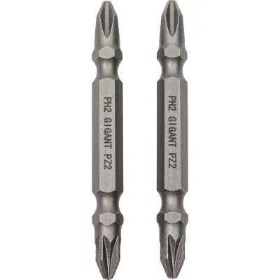 Биты двусторонние комбинированные 2 шт, PH2-PZ2, 60 мм, S2 Gigant GBS 2C65A