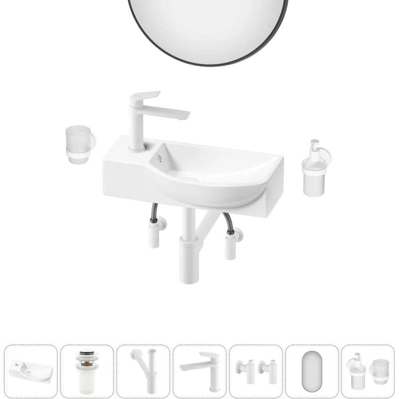 ΠΠΎΠΌΠΏΠ»Π΅ΠΊΡ Wellsee 7 Π² 1 Lavinia Boho Bathroom Sink Π½Π°ΠΊΠ»Π°Π΄Π½Π°Ρ/ΠΏΠΎΠ΄Π²Π΅ΡΠ½Π°Ρ ΡΠ°ΠΊΠΎΠ²ΠΈΠ½Π° 45x24 ΡΠΌ 20219632R