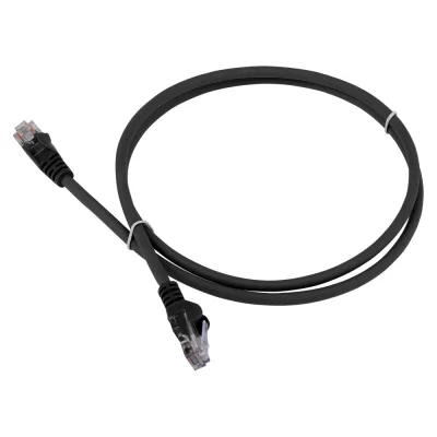 Патч-корд LANMASTER RJ45 - RJ45, 4 пары, UTP, категория 5е, 1 м, черный, LSZH, LAN-PC45/U5E-1.0-BK