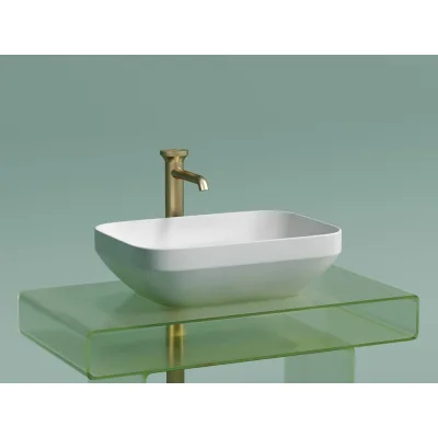Накладная чаша умывальник Ceramicanova Element прямоугольная (цвет белый матовый) 500_359_145мм CN6055MW