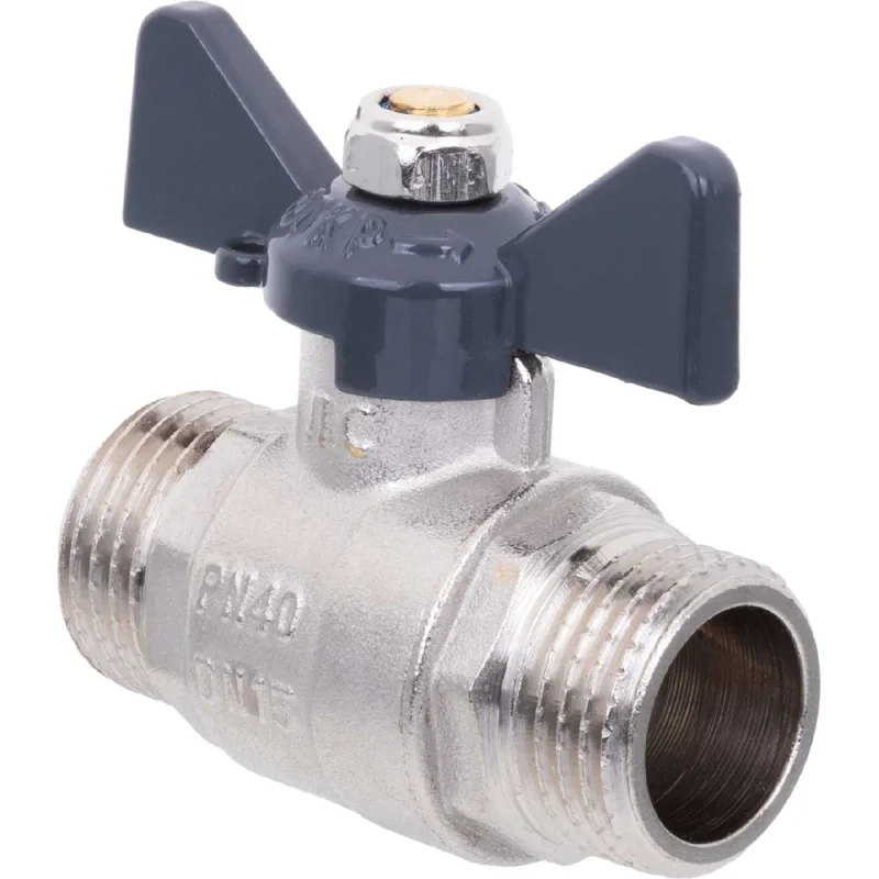 Кран шаровой AQUALINK нар-нар 1/2 B бабочка 2336 02336