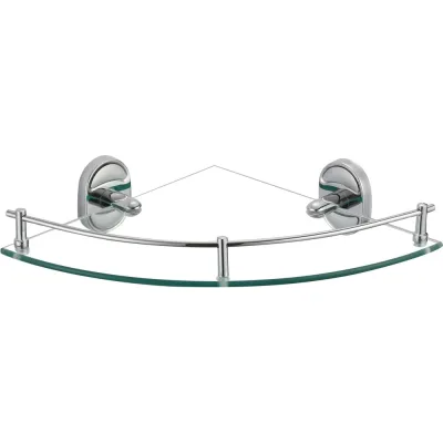 Угловая стеклянная полка Savol одинарная, хром S-007073 23292