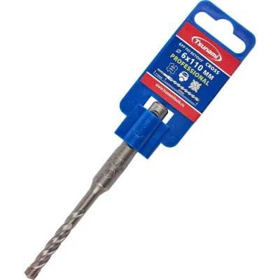 Бур по бетону Tsunami PROFESSIONAL Cross 6х110/60 мм, SDS-plus T10610300006110