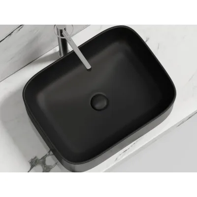 Накладная чаша умывальник Ceramicanova Element прямоугольная (цвет черный матовый) 505_380_150мм CN6052MB