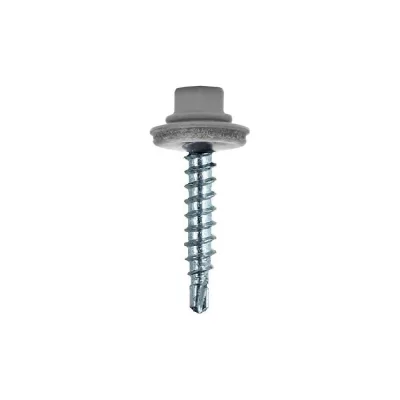 Кровельный саморез Rizzel 4,8x70 RAL 7004, сверло №1, 1250 шт. 00000342018