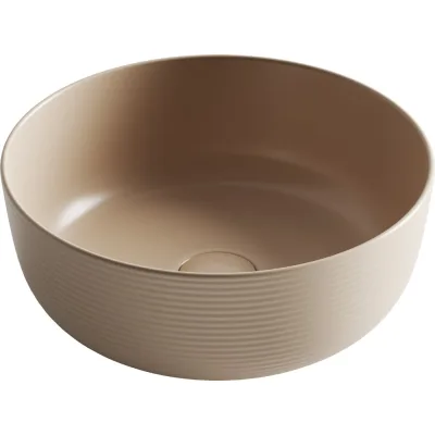 Раковина накладная круглая Ceramicanova 356x356x135, цвет капучино матовый CN6073MC