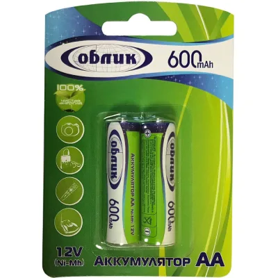 Аккумуляторы Облик Ni-Mh AA - 600 mAh Блистер-2 776