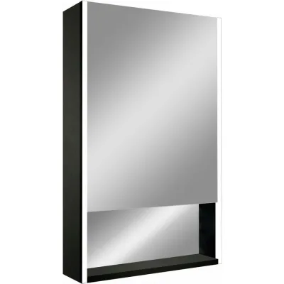 Зеркало-шкаф с подсветкой и полкой Art&amp;Max Foggia AM-Fog-500-800-1D-R-DS-F-Nero