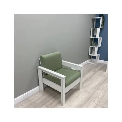 Кресло NEW VICTORIA каркас белый, велюр фисташковый К0028