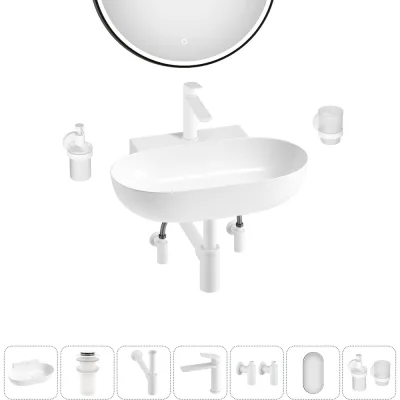 Комплект Wellsee 7 в 1 Lavinia Boho Bathroom Sink накладная/подвесная раковина 58x40 см 20219288R