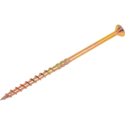Саморез конструкционный самозенкующий Стройметиз 6x120 потай, Torx, желтый цинк, 50 шт. коробка U20241111007