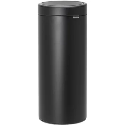 Ведро для мусора Brabantia Touch Bin New с крышкой 30 л металл черное с эффектом минерального напыления