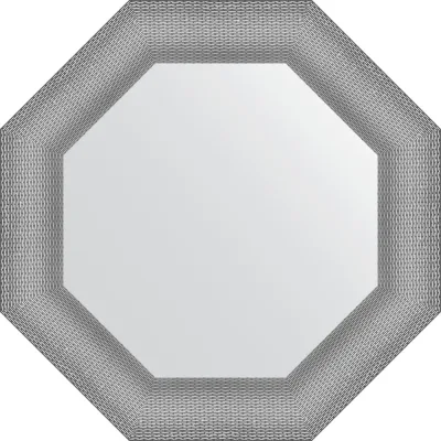 Зеркало EVOFORM в багетной раме - серебряная кольчуга 88 mm (61x61 cm) 7404