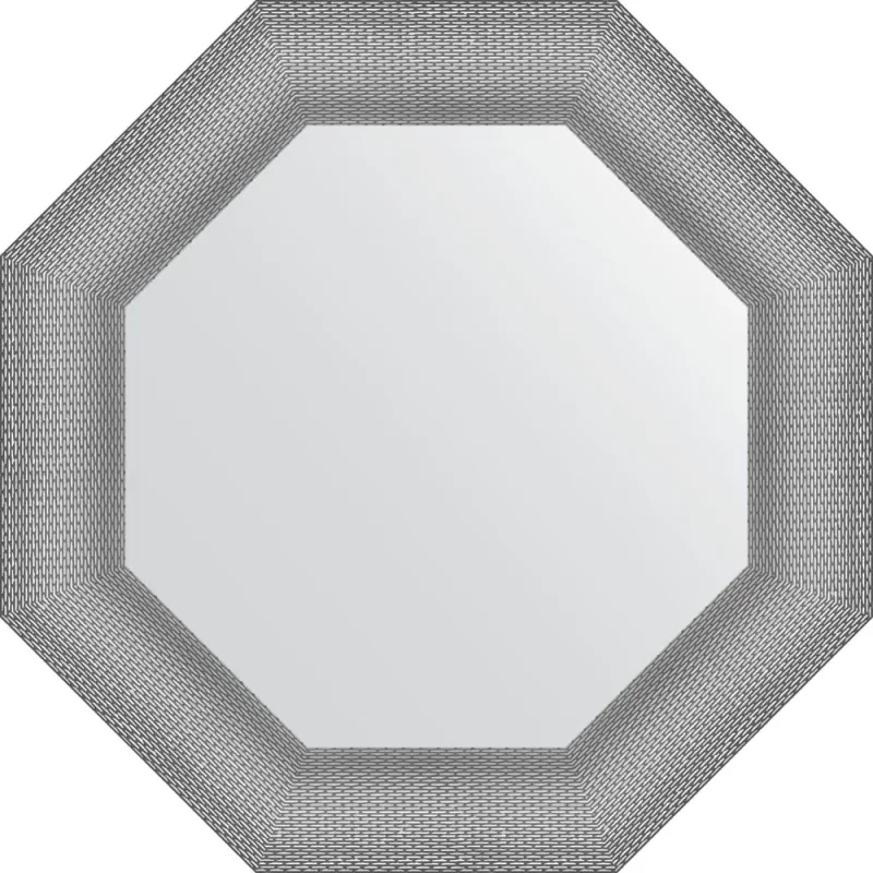 Зеркало EVOFORM в багетной раме - серебряная кольчуга 88 mm (61x61 cm) 7404