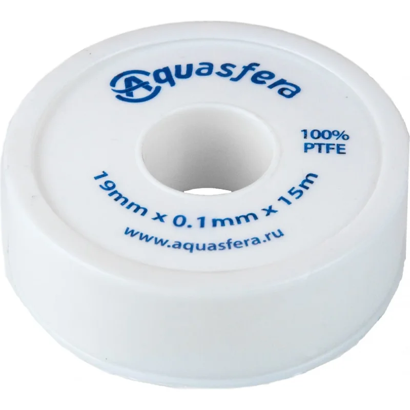 Лента Aquasfera ФУМ катушка 19мм х 0,1мм х 15м PTFE вода 6020 6020-03 008-0547