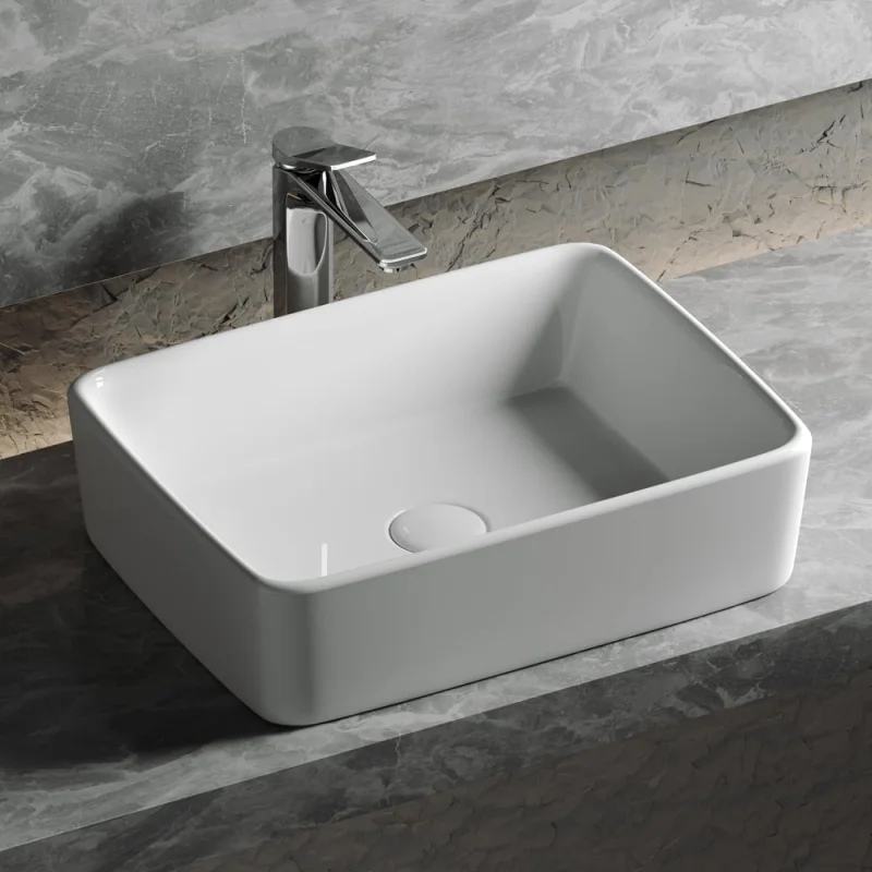 Умывальник чаша Ceramicanova Element накладная, прямоугольная 480x370x130 мм CN6037
