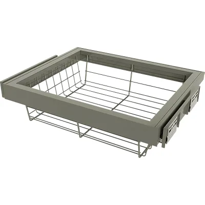Выдвижная корзина крупная сетка Mebax 600-420 564х420х140, серый жемчуг 00-00001087