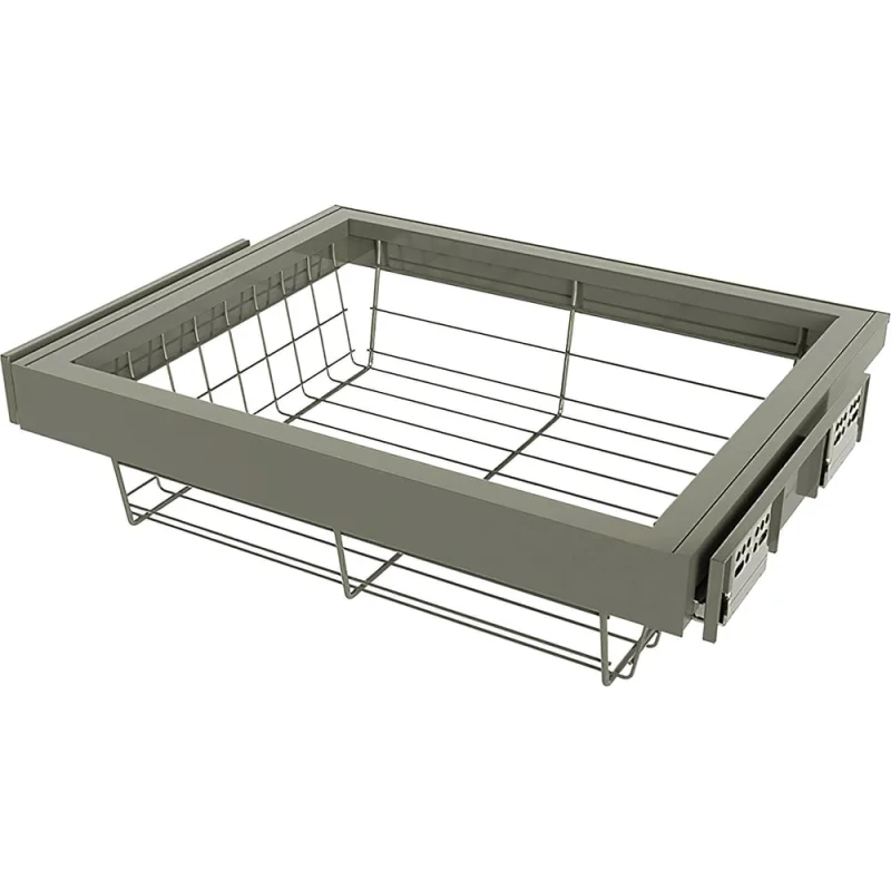 Выдвижная корзина крупная сетка Mebax 700-420 664х420х140, серый жемчуг 00-00001088