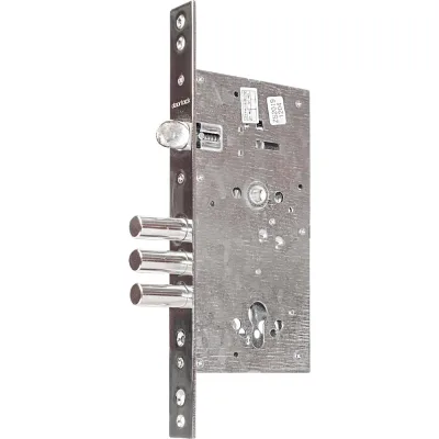 Корпус цилиндрового замка DOORLOCK DL9252С/60/85мм, хромиров. фронт. планка 28х300мм, реверсивный, диам. ригеля 16мм 75336