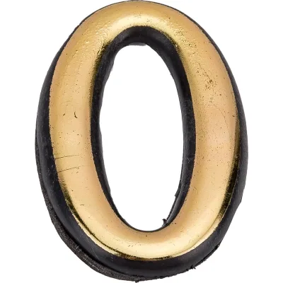 Самоклеящаяся цифра СКОБЯНОЙ малая, золото, "0" 002634