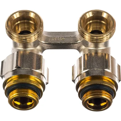 Узел Oventrop Multiflex F, запорно-присоединительный, угловой H-образный, 3/4", 1/2", 1015884