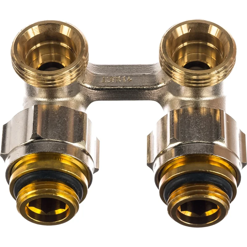 Узел Oventrop Multiflex F, запорно-присоединительный, угловой H-образный, 3/4", 1/2", 1015884