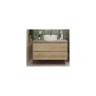 Подвесная тумба со столешницей и накладной раковиной BelBagno KRAFT 80 KRAFT80RNN-KEPMGL-1306-SET