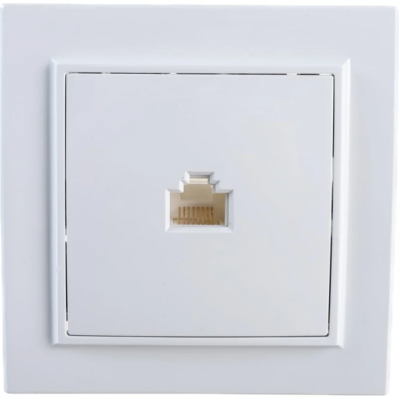 Компьютерная розетка STEKKER 1-местная RJ-45, серия Эрна, белая 39047