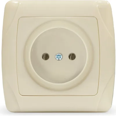 Розетка UNIVersal одноместная серия "Маргарита" б/з, с/у, 16А, 220В, слоновая кость (ivory) (еврослот) М0022-I
