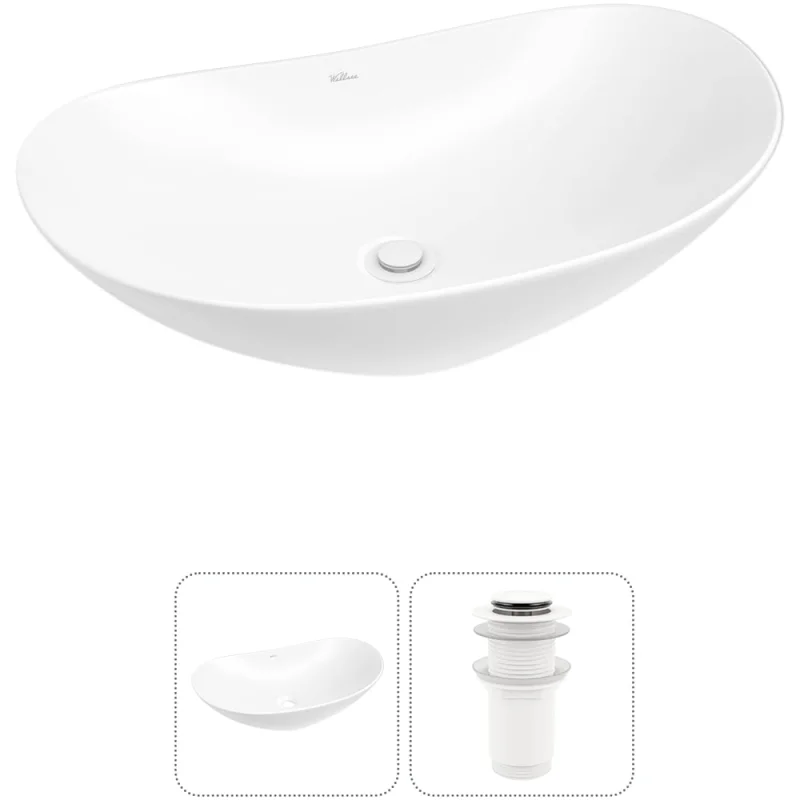 , Акционный набор 2 в 1 Carefree Dove накладная раковина 60x36 см (состоит из 33290 Wellsee 20212284R