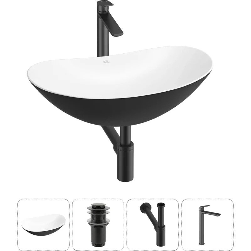 Акционный набор Wellsee 4 в Carefree Dove накладная раковина 60x36 см 20212328R