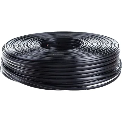 Телефонный кабель Cablexpert 4 жилы, плоский, многожильный, 100 м, черный TC1000S/bl-100m