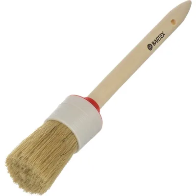 Круглая кисть BARTEX Евро d40 мм, №10, 51 мм, рукоятка дерево 134181