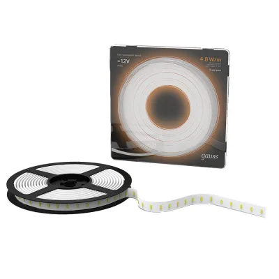 Лента светодиодная Gauss 3000К 4,8 Вт/м 12 В IP66 SMD 2835 5 м (311000105)