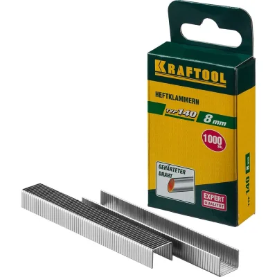 Скобы для степлера KRAFTOOL тип 140 (G/11/57) , калибр 20GA, 8мм, 1000шт 31680-08