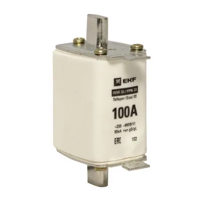 Вставка плавкая EKF ППН-33 100А 50 кА 660 В (fus-33/160/100)
