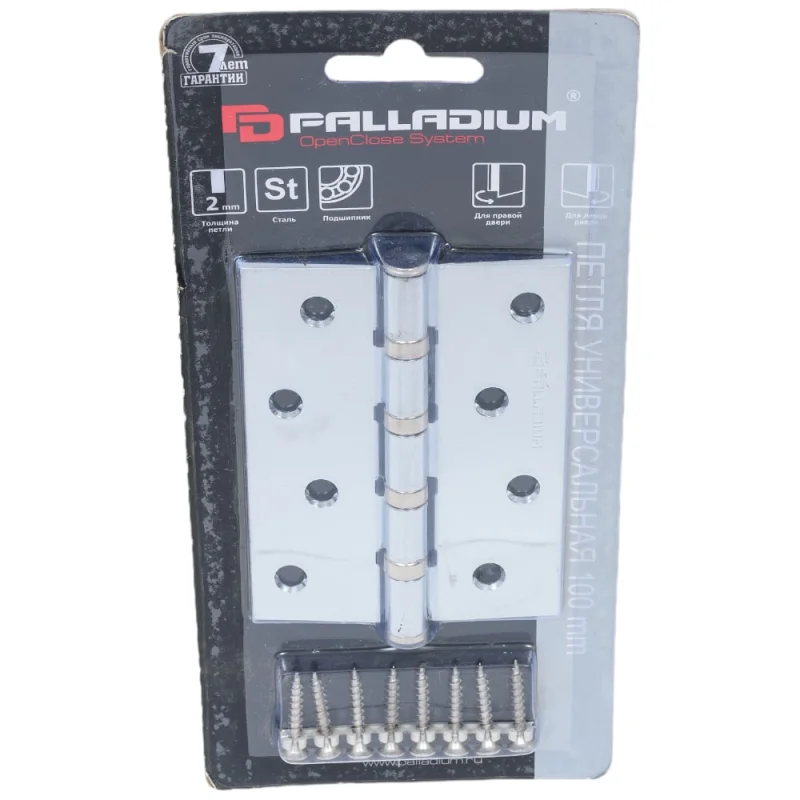 Универсальная дверная петля Palladium N 4BB-100 (2mm) CP 00011214