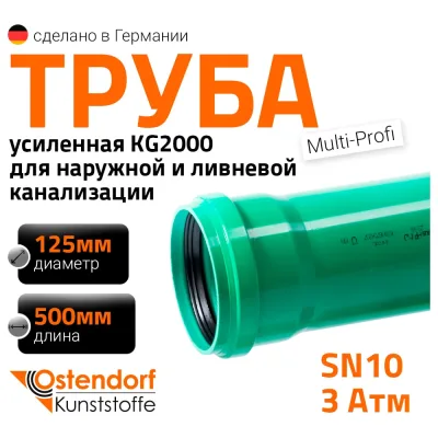 Труба ливневой канализации Ostendorf 125х500 мм 770420