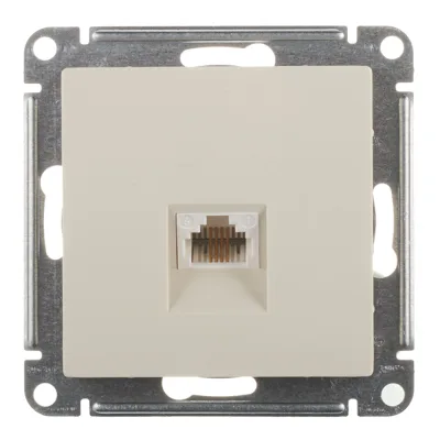 Розетка телефонная Systeme Electric AtlasDesign встраиваемая бежевая RJ11 (ATN000281)