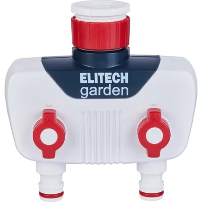 Распределитель 2-х канальный с переходником для отвода 3/4"и 1" HF 001 Garden Elitech 206025