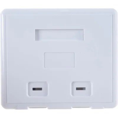Настенная коробка LANMASTER на 2 кейстоуна, со шторками, белая, LAN-SA2/S-WH