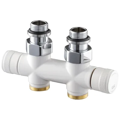 Прямой узел SR Rubinetterie Tondera 50 мм, запорный 1/2"х3/4" Е, белый 0692-1500VCEA