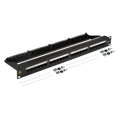 Патч-панель LANMASTER 19", 24 порта RJ45, неэкранированная, кат.5E, 1U, с задним органайзером с фиксаторами кабеля, LAN-PPL24U5E LAN-PPN24U5E