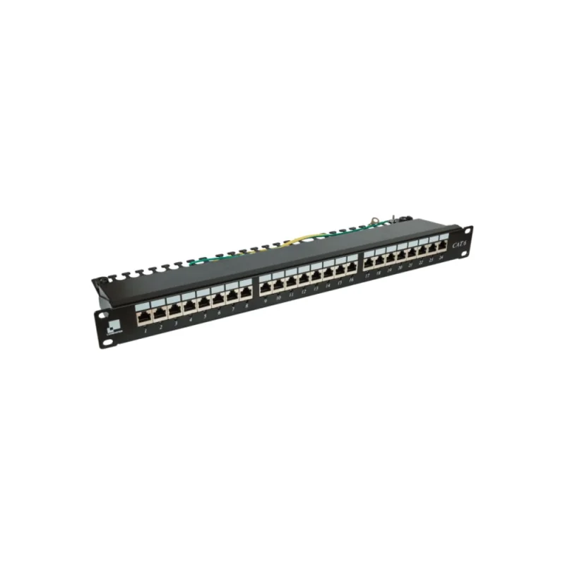 ΠΠ°ΡΡ-ΠΏΠ°Π½Π΅Π»Ρ LANMASTER 24 ΠΏΠΎΡΡΠ° Ρ ΠΈΠ½Π΄ΠΈΠΊΠ°ΡΠΎΡΠ°ΠΌΠΈ, STP, ΠΊΠ°ΡΠ΅Π³ΠΎΡΠΈΡ 6, 1U LAN-PPi24S6