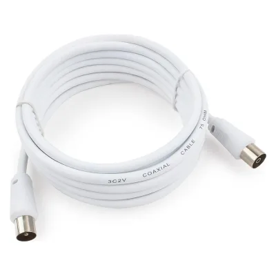 Телевизионный кабель Cablexpert Coaxial M/F белый 3м, CCV-515-W-3M