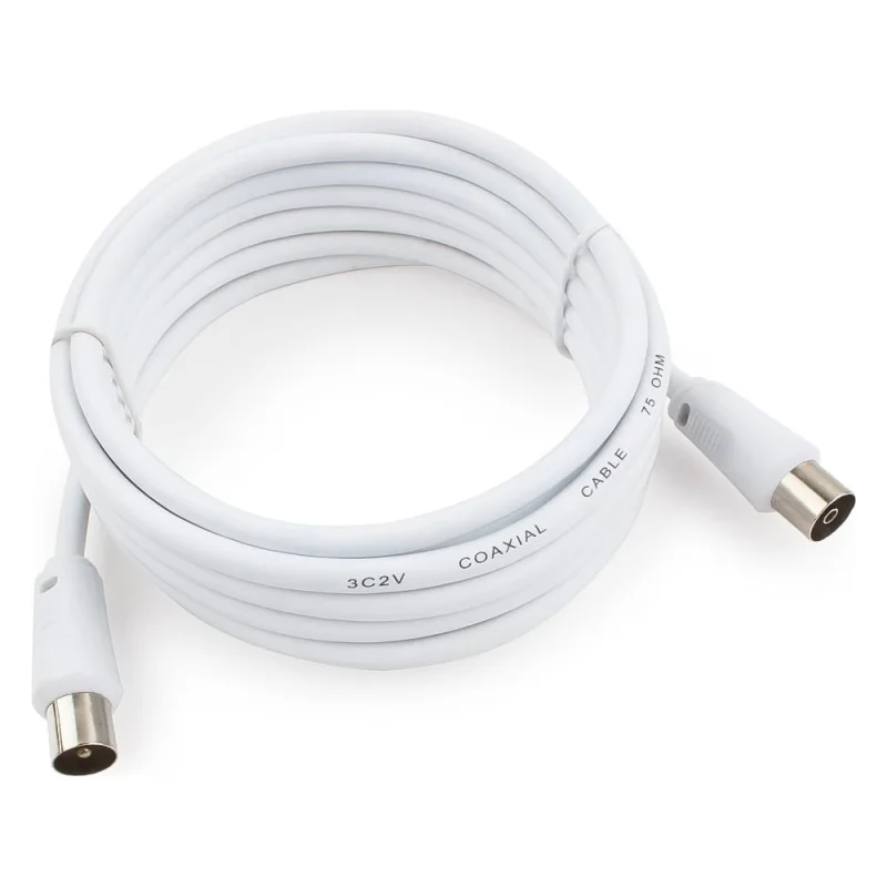 Телевизионный кабель Cablexpert Coaxial M/F белый 3м, CCV-515-W-3M