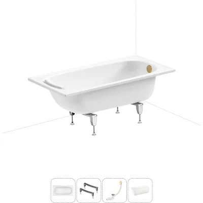 Стальная ванна 130х70 см Sanitana BLB Europa 20220596R в наборе 4 в 1 20220596R