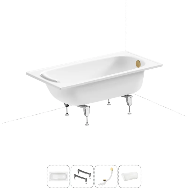 Стальная ванна 130х70 см Sanitana BLB Europa 20220596R в наборе 4 в 1 20220596R