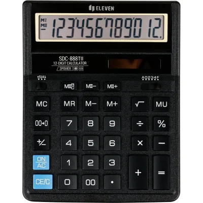 ΠΠ°Π»ΡΠΊΡΠ»ΡΡΠΎΡ Π½Π°ΡΡΠΎΠ»ΡΠ½ΡΠΉ Eleven SDC-888TII, 12 ΡΠ°Π·ΡΡΠ΄ΠΎΠ², Π΄Π²ΠΎΠΉΠ½ΠΎΠ΅ ΠΏΠΈΡΠ°Π½ΠΈΠ΅, 158Ρ
203Ρ
31 ΠΌΠΌ, ΡΠ΅ΡΠ½ΡΠΉ 339221